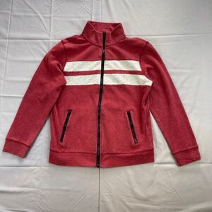 Prince & Fox Kids M M Burgundy Full Zip Jacket Gray Striped Cotton Blend 85 15